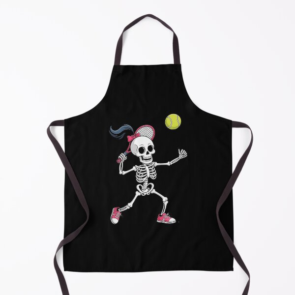 Item preview, Girl Skeleton Playing Tennis Funny Halloween Sports Illustration designed and sold by WayTBeenkenArt.