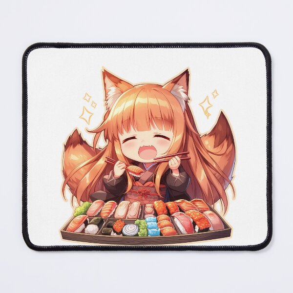 Item preview, Holo Spice And Wolf Chibi Sushi Party designed and sold by Spraykart.