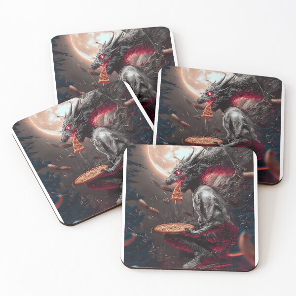 Item preview, Infernal Pizza Dragon – Dark Fantasy Surreal Beast Art designed and sold by Grafititee.