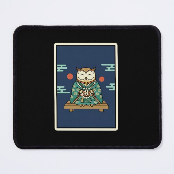 Item preview, Peaceful Owl Meditation Japanese Style Zen Illustration designed and sold by JordynLadukeg65.