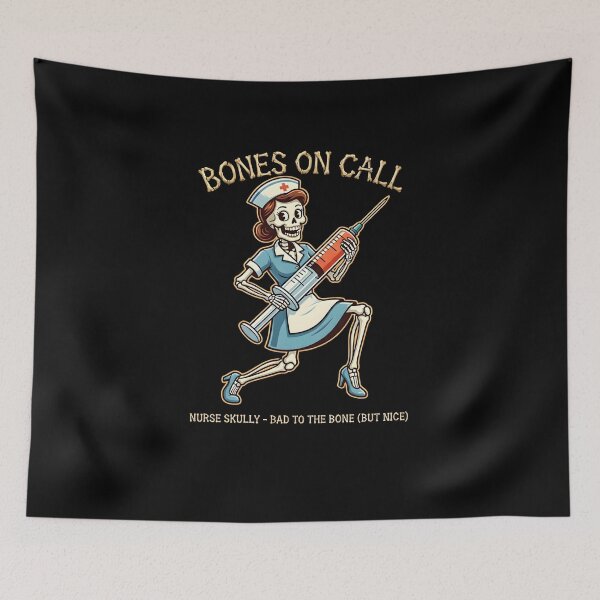 Item preview, Nurse Skully - Funny Skeleton Nurse Retro Illustration designed and sold by Sitred123.