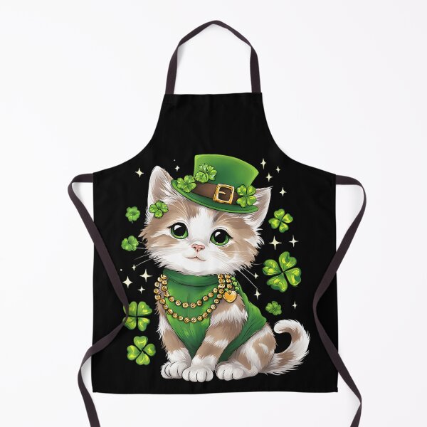 Item preview, Cute St Patricks Day Cat Lucky Clover Irish Kitten Green Aesthetic designed and sold by Daisy Grimes.