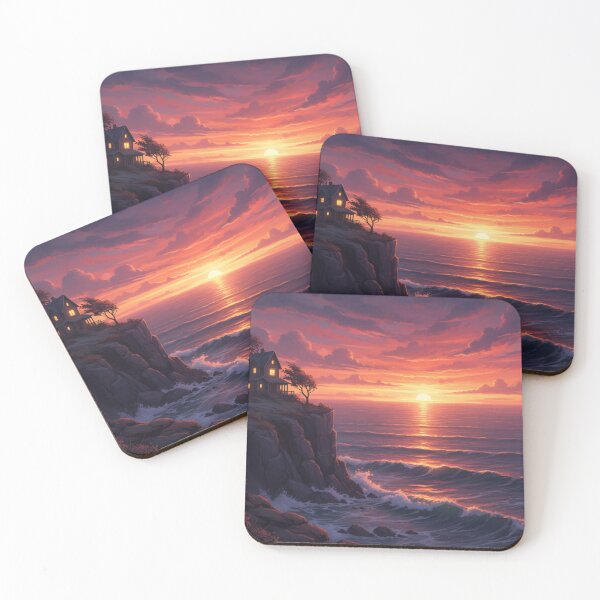Item preview, House on a cliff in the evening light designed and sold by Sigtrix.