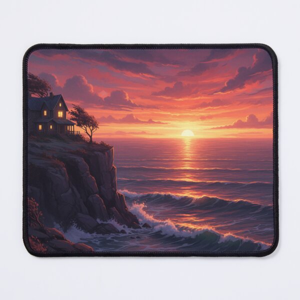 Item preview, House on a cliff in the evening light designed and sold by Sigtrix.