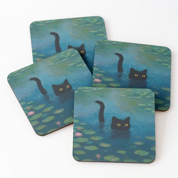 Item preview, Black Cat in Lily Pond designed and sold by JOSEMONTANO21.