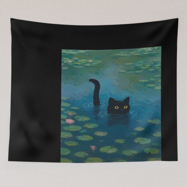 Item preview, Black Cat in Lily Pond designed and sold by JOSEMONTANO21.
