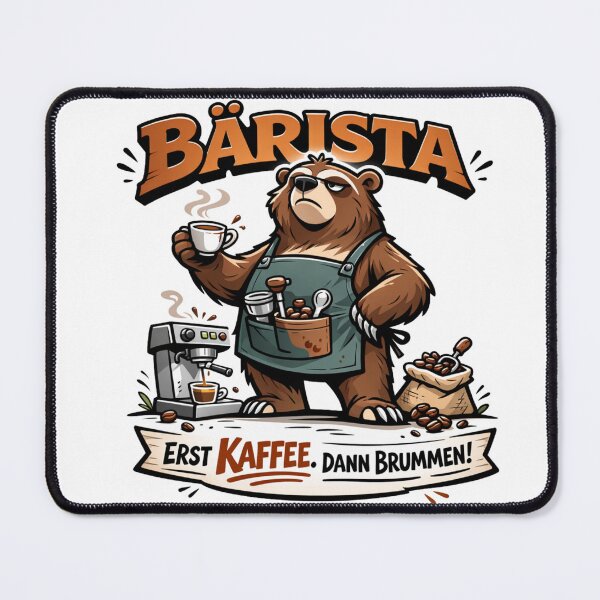 Item preview, Barista Bear – First coffee, then humming! | Funny coffee design designed and sold by FrenchieFever.