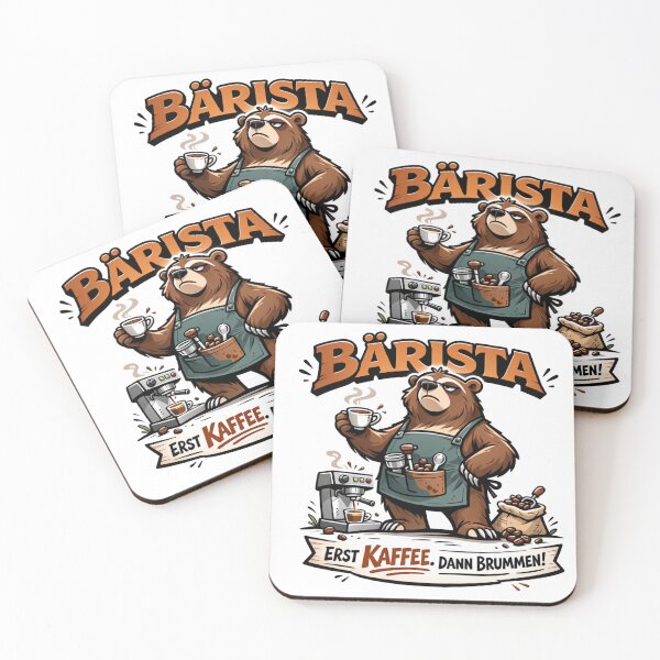 Item preview, Barista Bear – First coffee, then humming! | Funny coffee design designed and sold by FrenchieFever.