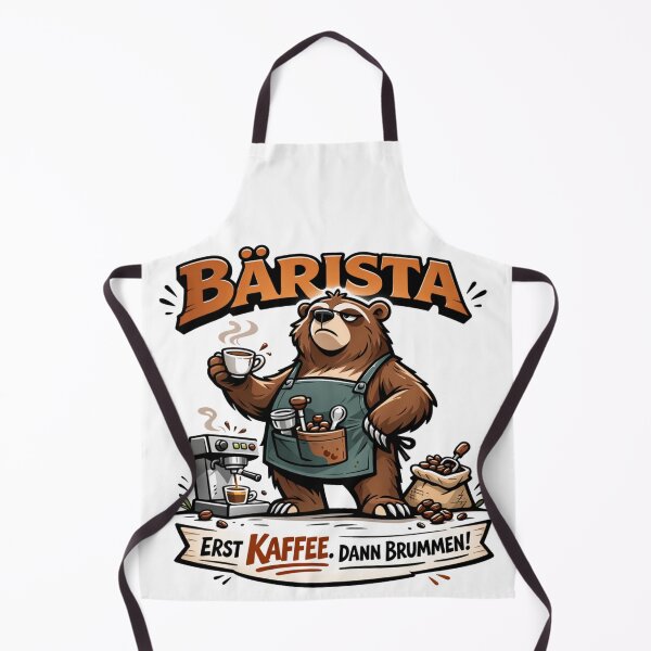 Item preview, Barista Bear – First coffee, then humming! | Funny coffee design designed and sold by FrenchieFever.