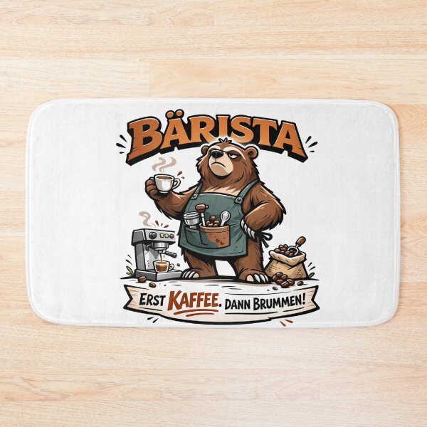 Item preview, Barista Bear – First coffee, then humming! | Funny coffee design designed and sold by FrenchieFever.