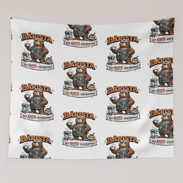 Item preview, Barista Bear – First coffee, then humming! | Funny coffee design designed and sold by FrenchieFever.