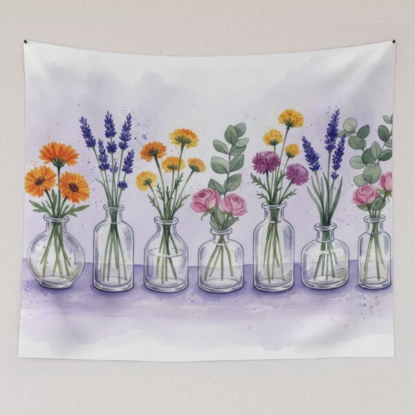 Item preview, Delicate flowers in glass vases designed and sold by Sigtrix.