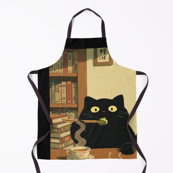 Item preview, Black Cat Eating Mochi with Tea designed and sold by JOSEMONTANO21.