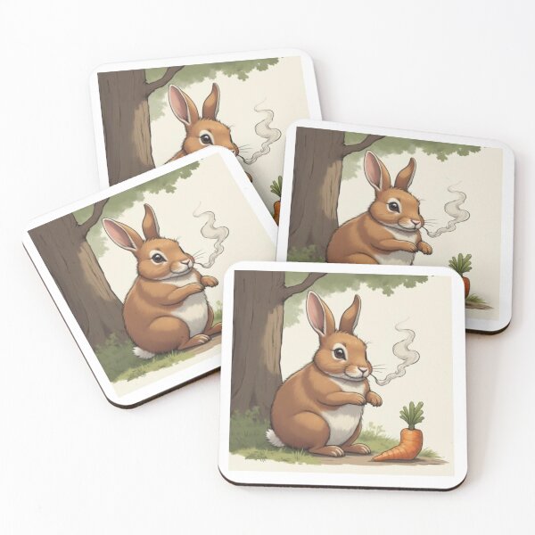 Item preview, Cool Easter Bunny With Carrot Illustration designed and sold by Pawsome Quotes.