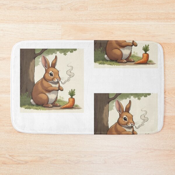 Item preview, Cool Easter Bunny With Carrot Illustration designed and sold by Pawsome Quotes.