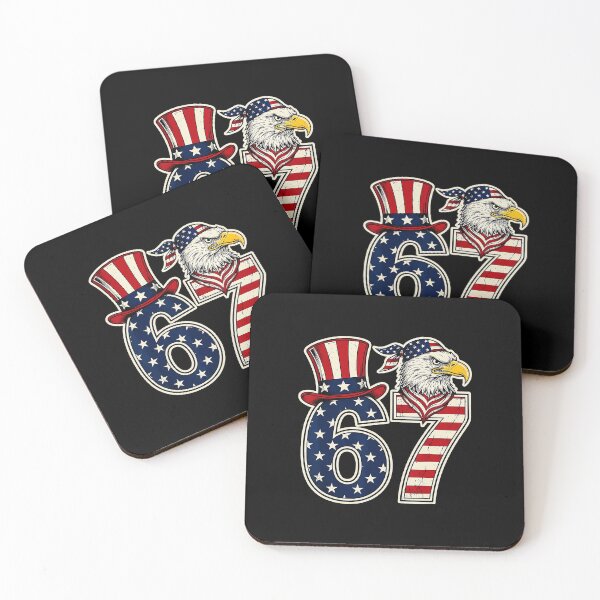 Item preview, 67 Patriotic Eagle Vintage USA Style Funny Number  designed and sold by gladysenglish.