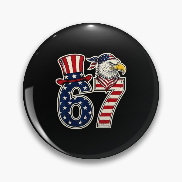 Item preview, 67 Patriotic Eagle Vintage USA Style Funny Number  designed and sold by gladysenglish.