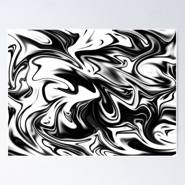 Item preview, Black And White Liquified Marble, designed and sold by A-Work-Of-Art.
