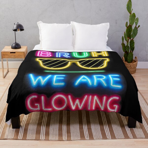 Item preview, Bruh We Are Glowing Neon Retro Sunglasses Funny Sarcastic Gen Z designed and sold by Daisy Grimes.