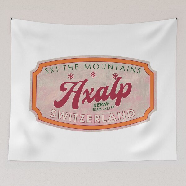 Item preview, Axalp, Switzerland, Berne, Ski, textured skiing badge designed and sold by Wanderful-roads.