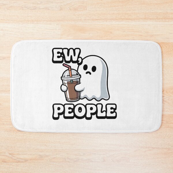 Item preview, Grumpy Ghost Drinking Coffee - Ew People Antisocial Meme designed and sold by Mr-wow.