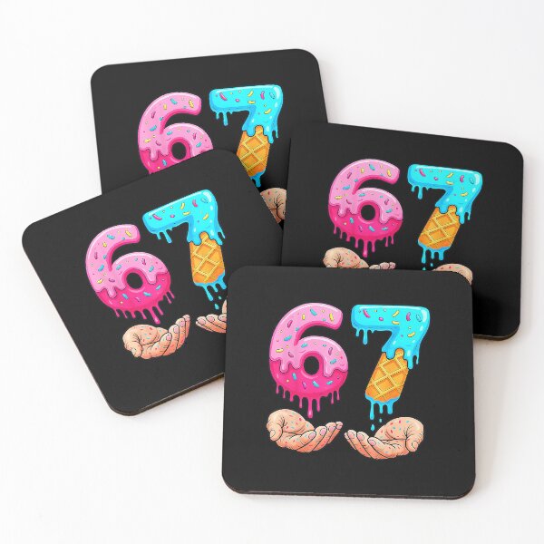 Item preview, 67 Ice Cream Drip Number Colorful Sweet Style Illustration designed and sold by miaa-artistshop.