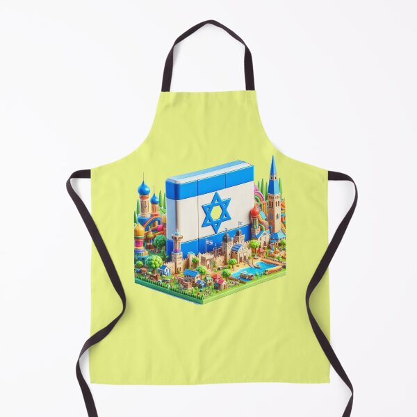 Item preview, Israel Landmark Panorama – Large Israeli Flag 3D Cute Label designed and sold by PaintMeWorld.