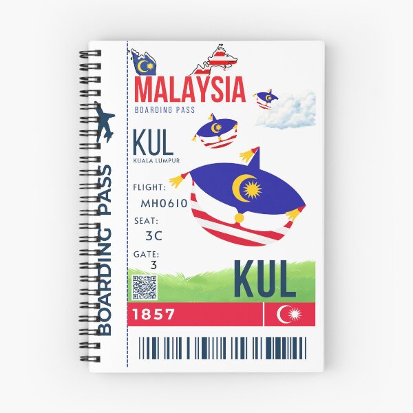 Item preview, Malaysia Boarding Pass Stylized Wau bulan Moon kite designed and sold by InkWhirl.