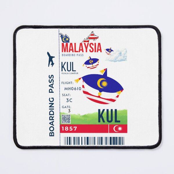 Item preview, Malaysia Boarding Pass Stylized Wau bulan Moon kite designed and sold by InkWhirl.