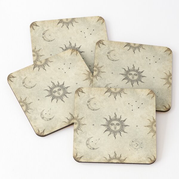 Item preview, Vintage Celestial Sun and Moon Seamless Pattern designed and sold by myforestfog.
