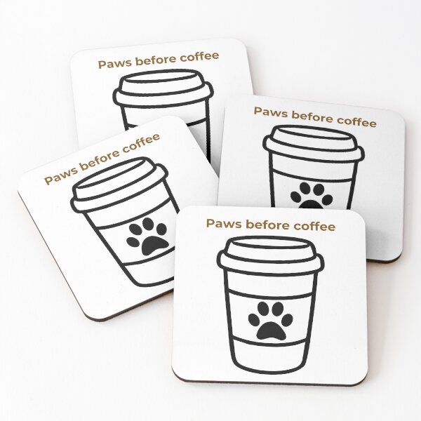 Item preview, Paws before coffee designed and sold by Cozy Critters Studio.