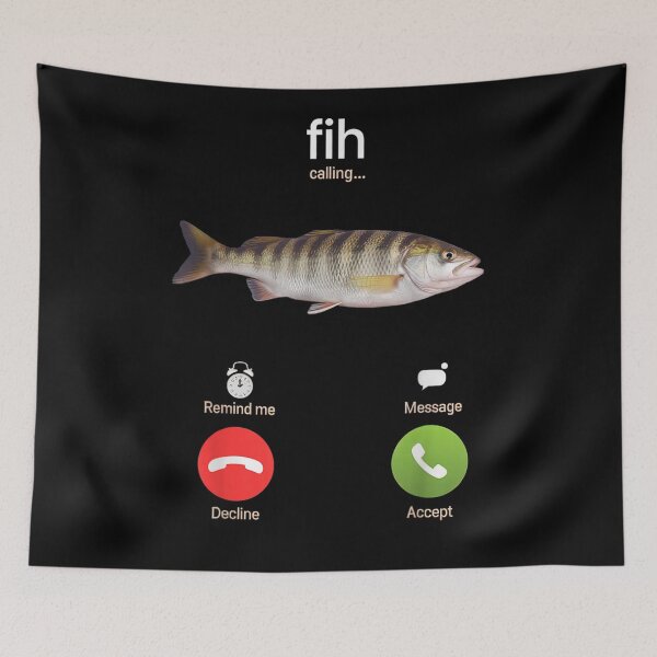 Item preview, Fih Calling Funny Fish Meme Phone Screen Incoming Call Parody designed and sold by KrystinaGiGi.
