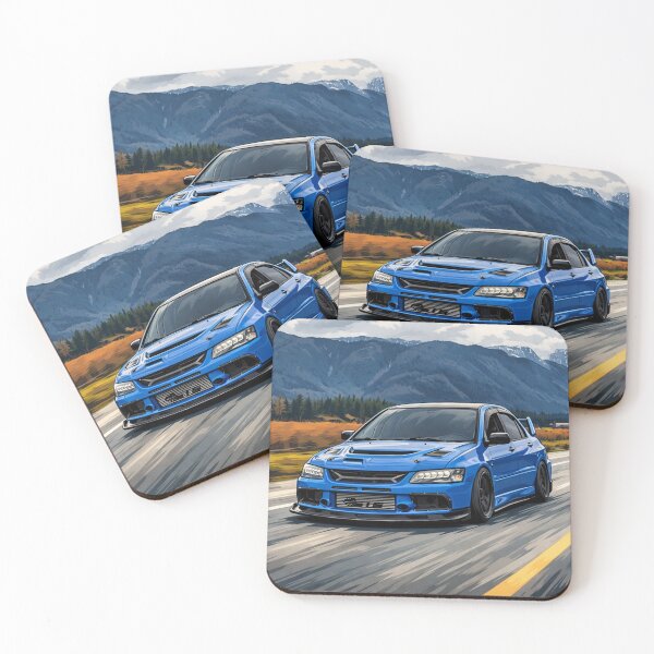 Item preview, Blue Mitsubishi Evo 9 Lake Run designed and sold by TheMitsuGuy.