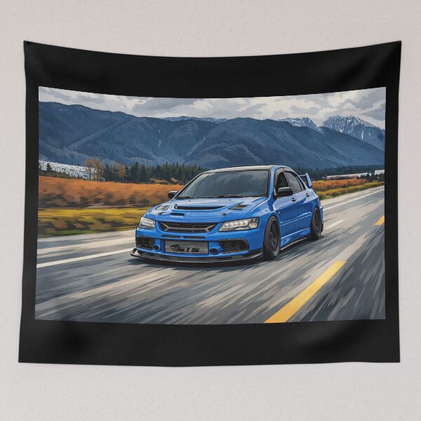 Item preview, Blue Mitsubishi Evo 9 Lake Run designed and sold by TheMitsuGuy.