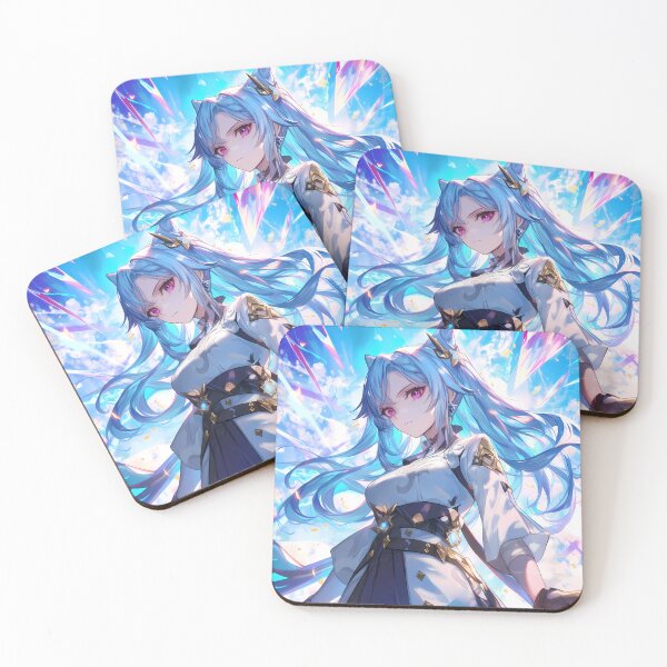 Item preview, Keqing Genshin Impact Mystic Light Blue Hair Waifu designed and sold by Spraykart.