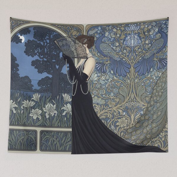 Item preview, Elegant woman in a garden at night designed and sold by Sigtrix.