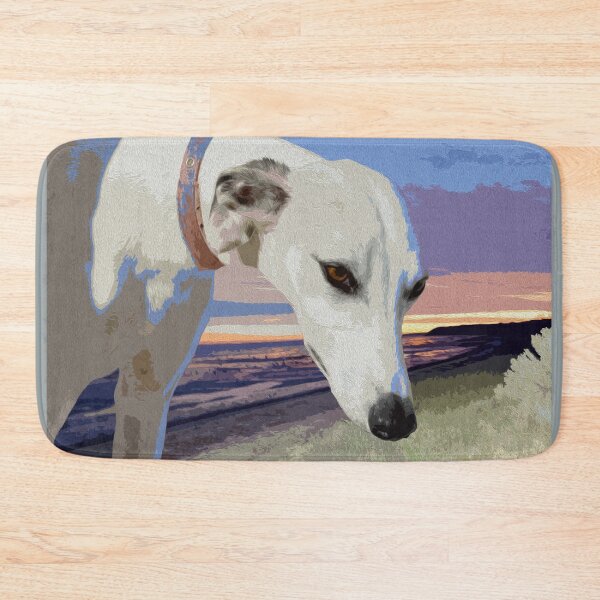 Item preview, White Greyhound On Beach Oil Paint, designed and sold by A-Work-Of-Art.