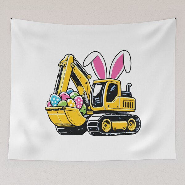 Item preview, Easter Excavator Bunny Construction Kids Design designed and sold by kiralynstration.