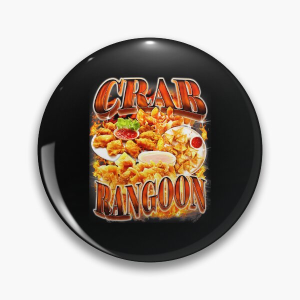 Item preview, Crab Rangoon Funny Food Parody Retro Flame Style designed and sold by tadmercado.