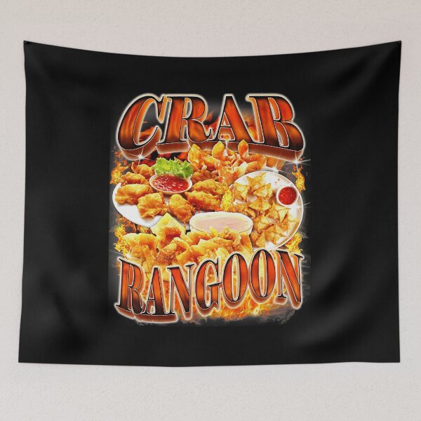 Item preview, Crab Rangoon Funny Food Parody Retro Flame Style designed and sold by tadmercado.