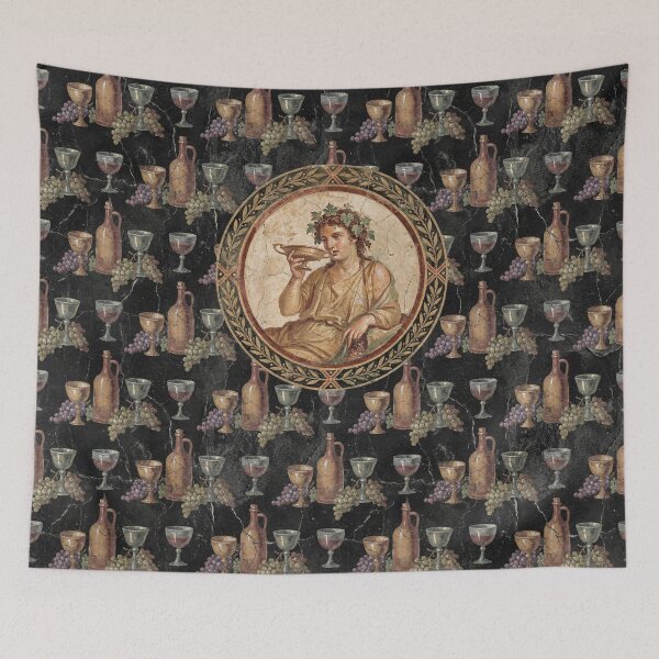 Item preview, Bacchus "In Vino Veritas" Vintage Mythology Poster - Dark Academia Wine Art designed and sold by FreiherrPK.