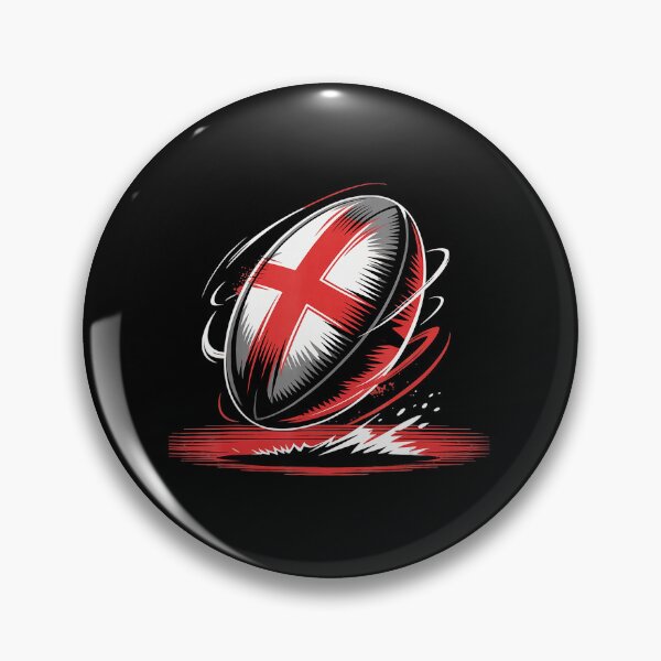 Item preview, England Rugby Ball Red Cross Dynamic Brush  designed and sold by GabrieSketcham.