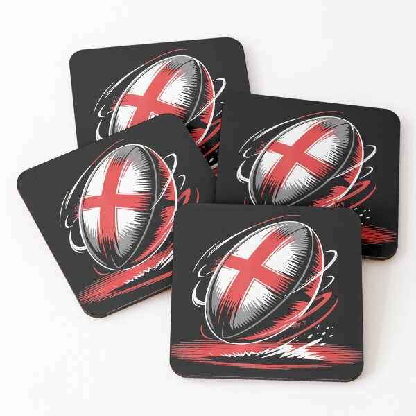 Item preview, England Rugby Ball Red Cross Dynamic Brush  designed and sold by GabrieSketcham.