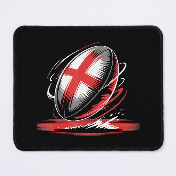 Item preview, England Rugby Ball Red Cross Dynamic Brush designed and sold by GabrieSketcham.