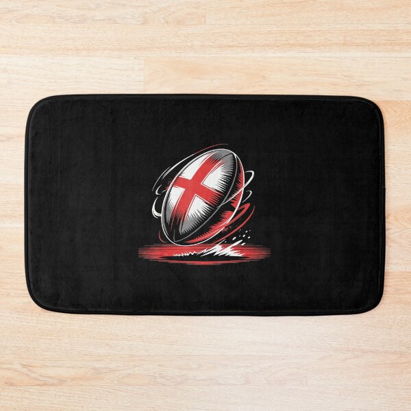 Item preview, England Rugby Ball Red Cross Dynamic Brush  designed and sold by GabrieSketcham.