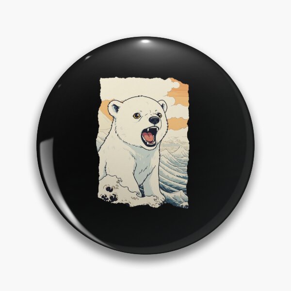 Item preview, Polar Bear Great Wave Japanese Style Vintage Illustration designed and sold by JEFDodsonArt.