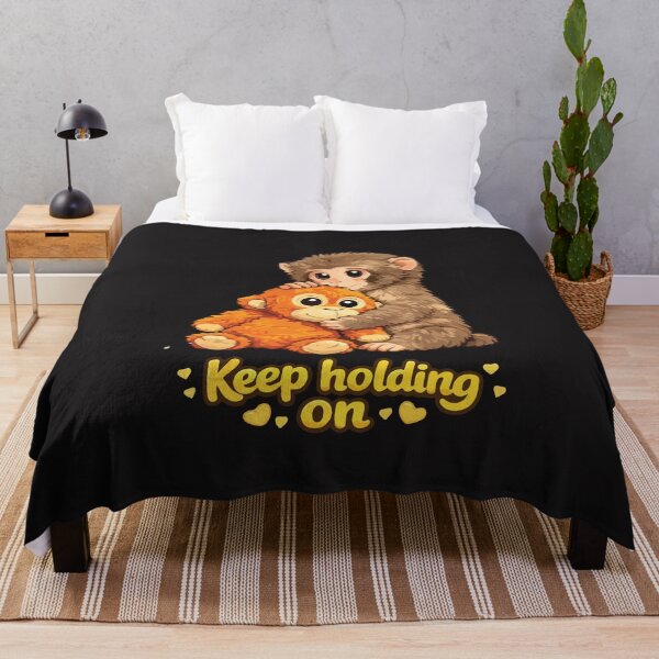 Item preview, Keep Holding On Cute Monkey Hugging Teddy Bear Meme Design designed and sold by kiralynstration.