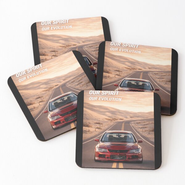 Item preview, Red Mitsubishi Evo 9 Poster Our Spirit Our Evolution designed and sold by DavidAuber.