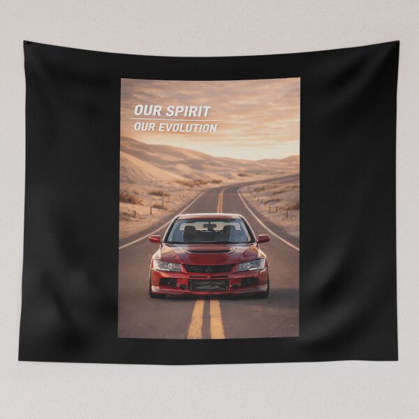 Artikelvorschau, Rotes Mitsubishi Evo 9 Poster: Unser Geist, unsere Evolution entworfen und verkauft von DavidAuber.