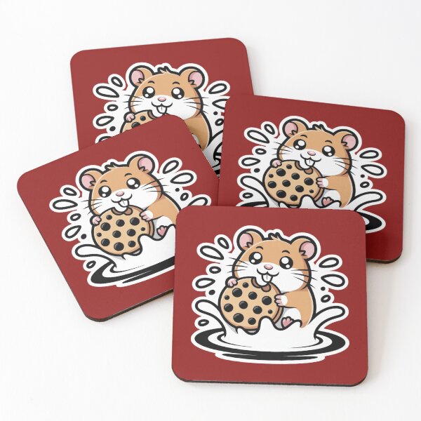 Item preview, Adorable kawaii hamster twisting cookie in half designed and sold by 123ks.